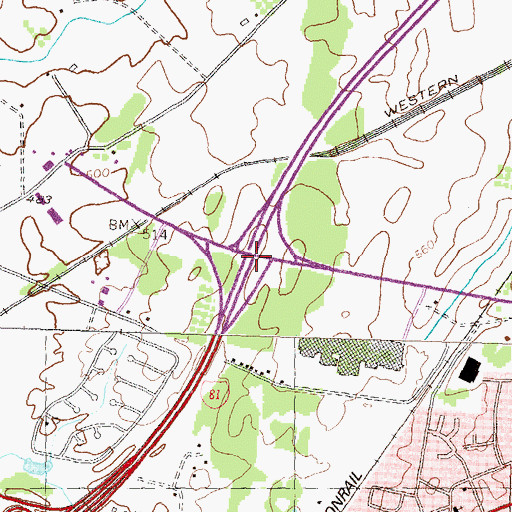 Topographic Map of Interchange 6, MD