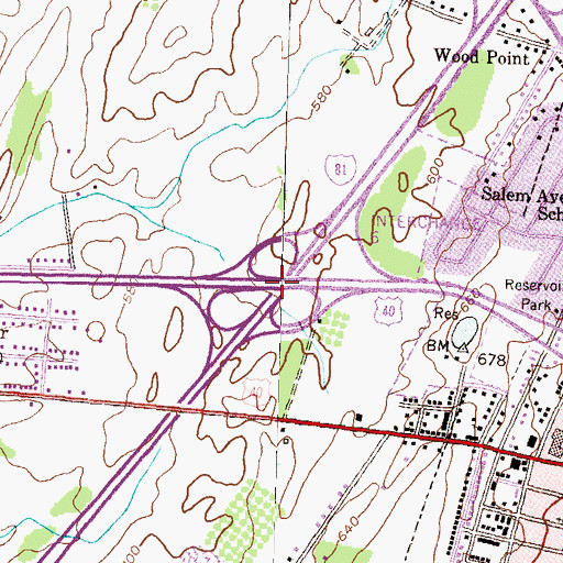 Topographic Map of Interchange 6, MD