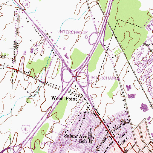 Topographic Map of Interchange 7, MD