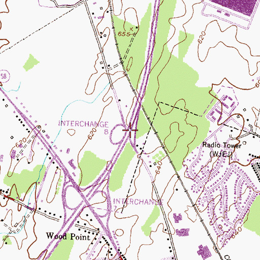 Topographic Map of Interchange 8, MD