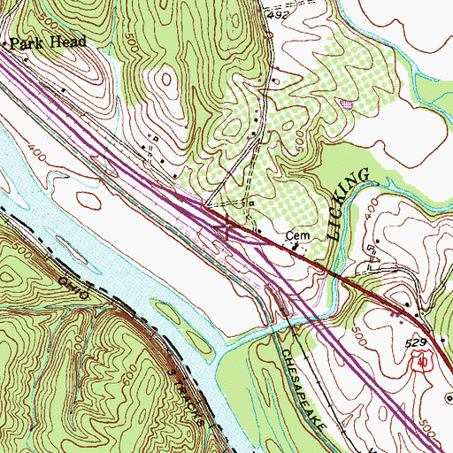 Topographic Map of Interchange 9, MD