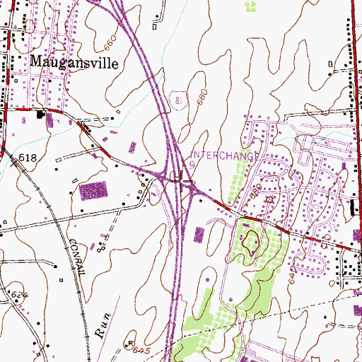 Topographic Map of Interchange 9, MD