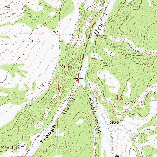 Topographic Map of Hubberson Gulch, CO