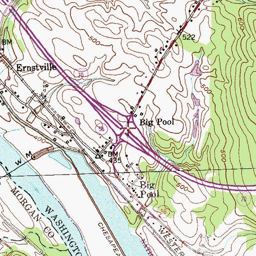 Topographic Map of Interchange 12, MD