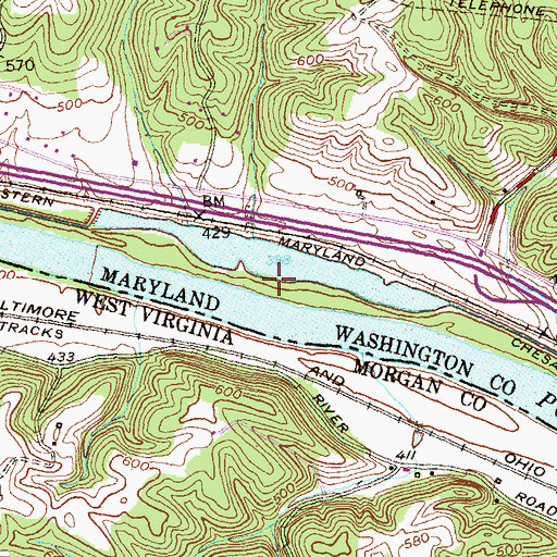 Topographic Map of Little Pool Campground, MD