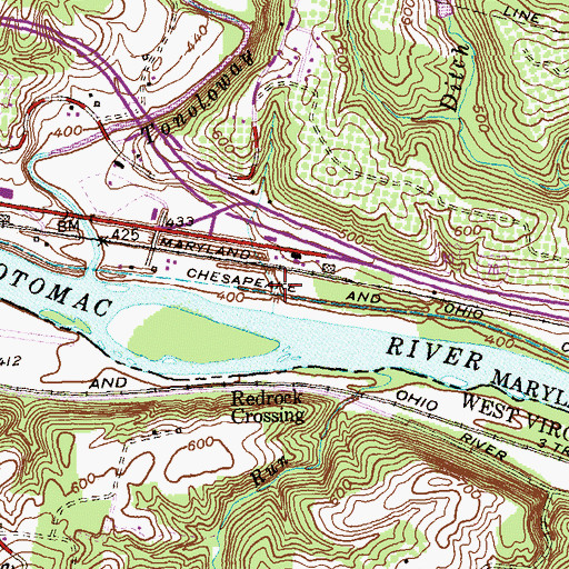 Topographic Map of Lock 51, MD