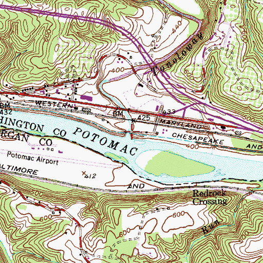 Topographic Map of Lock 52, MD