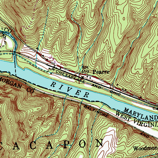 Topographic Map of Lock 56, MD