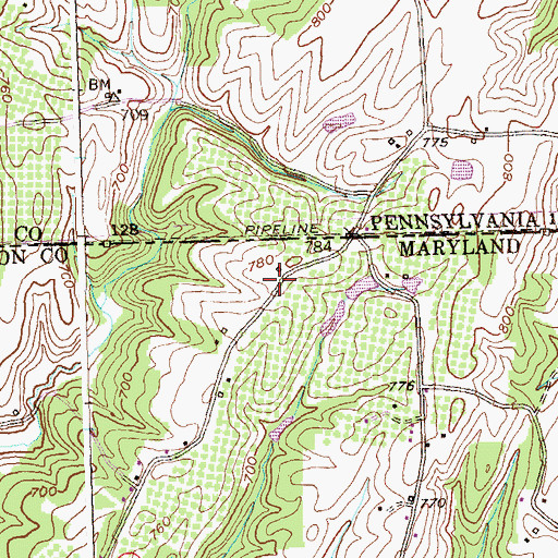 Topographic Map of Marvania Heights, MD