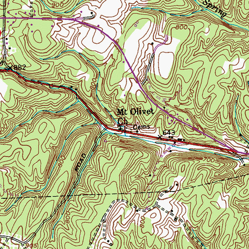 Topographic Map of Mount Olivet Cemetery, MD
