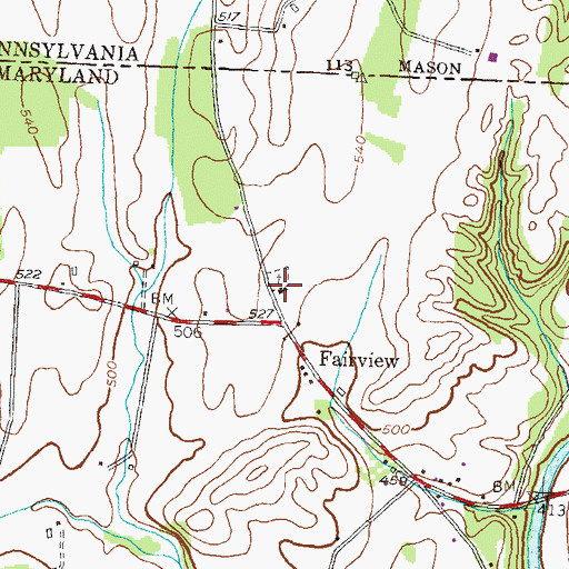 Topographic Map of Mount Tabor Evangelical Church, MD