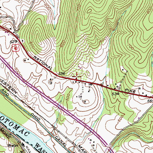 Topographic Map of Mountain Vistas, MD