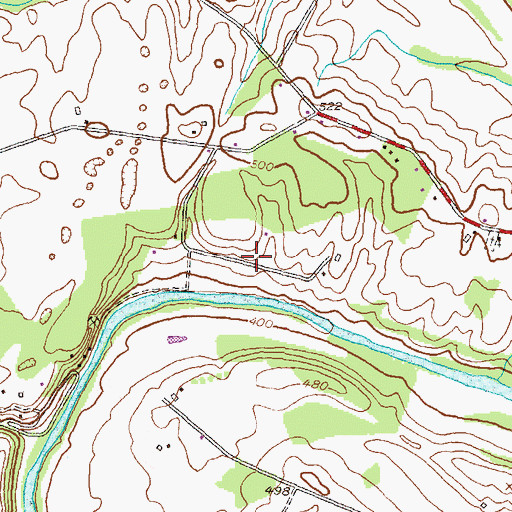 Topographic Map of Oaklett Estates, MD
