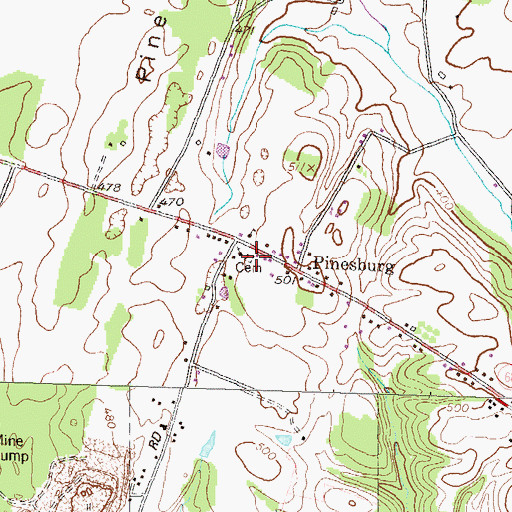 Topographic Map of Pinesburg Cemetery, MD