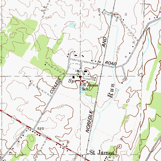 Topographic Map of Saint James Spring, MD