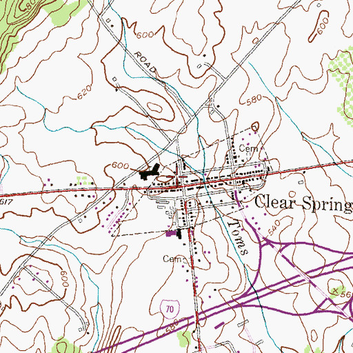 Topographic Map of Saint Johns United Church of Christ, MD