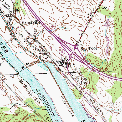 Topographic Map of Saint Paul United Methodist Church, MD