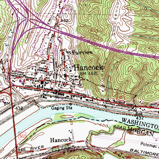 Topographic Map of Saint Peters Cemetery, MD