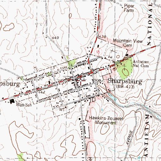 Topographic Map of Sharpsburg Spring, MD