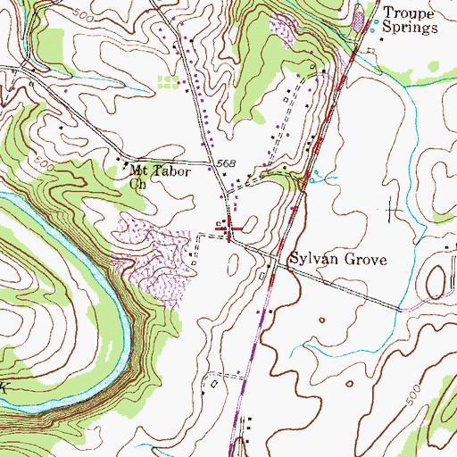 Topographic Map of Sylvan Grove School (historical), MD