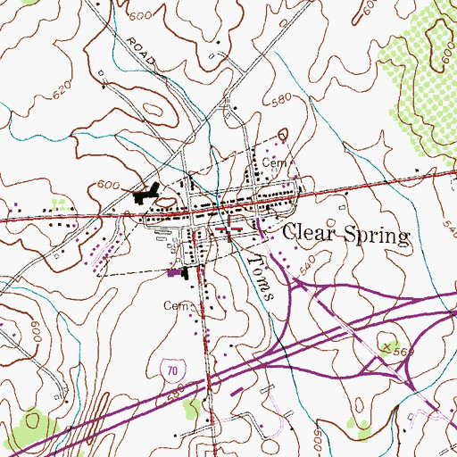 Topographic Map of Trinity Church of God, MD