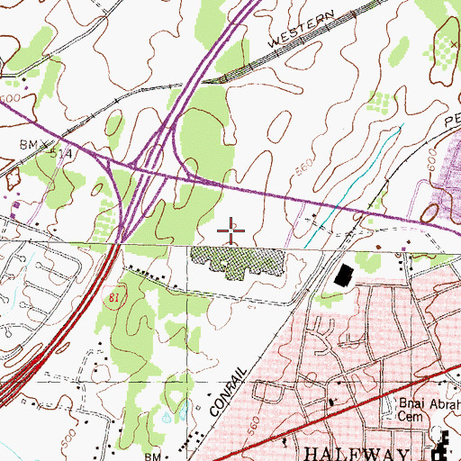 Topographic Map of Valley Mall Shopping Center, MD