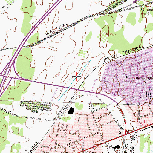 Topographic Map of Valley Plaza Shopping Center, MD