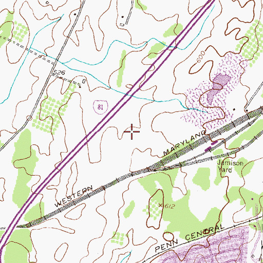 Topographic Map of Washington County Detention Center, MD