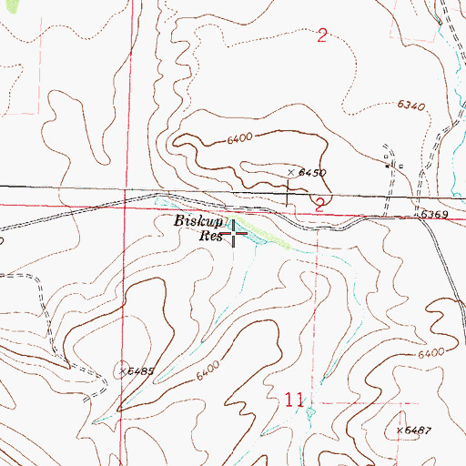 Topographic Map of Biskup Reservoir, CO