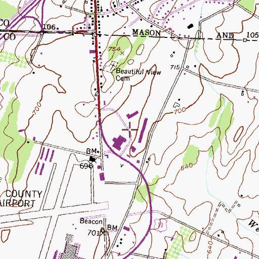 Topographic Map of Airport Industrial Park, MD