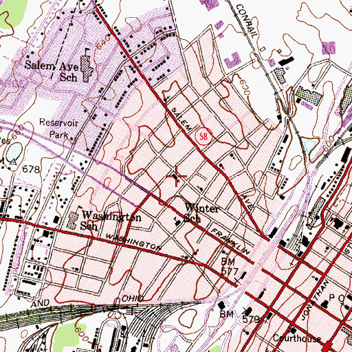 Topographic Map of Calvary Holiness Church, MD