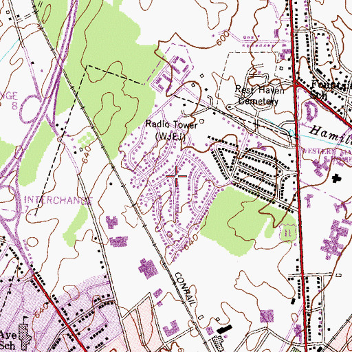 Topographic Map of Carroll Heights, MD
