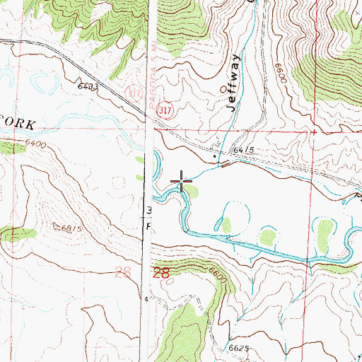 Topographic Map of Jeffway Gulch, CO