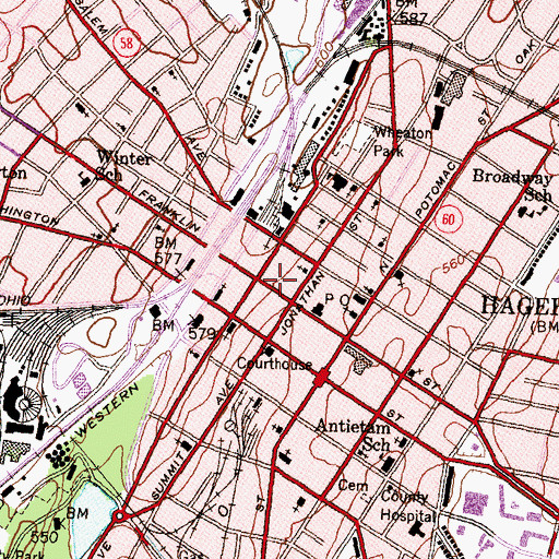 Topographic Map of Christs Reformed Church, MD