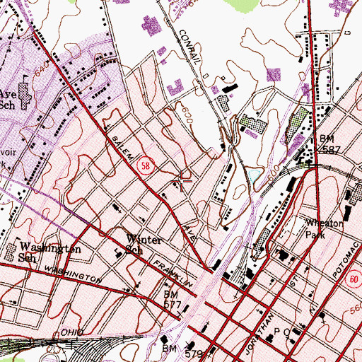 Topographic Map of Church of God of Hagerstown, MD