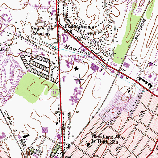 Topographic Map of Coffman Health Center, MD
