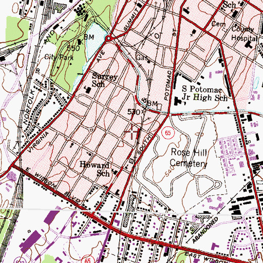 Topographic Map of Elim Full Gospel Church, MD