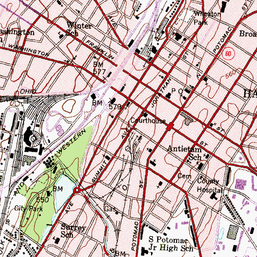 Topographic Map of Antietam Fire Company Engine 2, MD