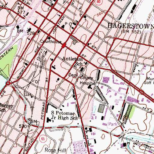 Topographic Map of First Brethren Cemetery, MD