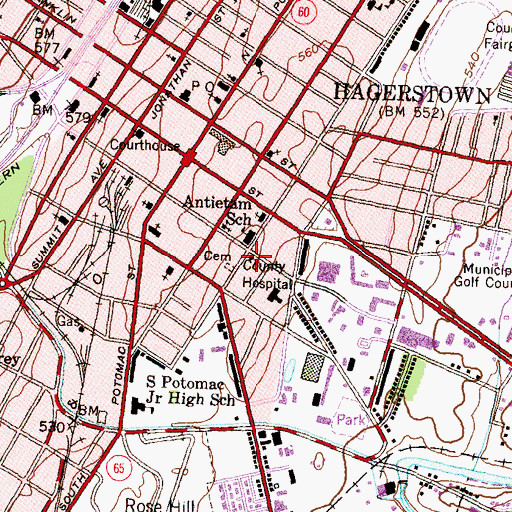 Topographic Map of First Brethren Church, MD