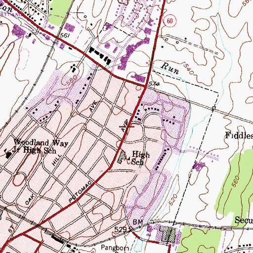 Topographic Map of First Christian Church, MD