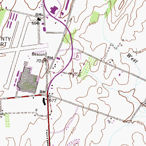 Topographic Map of Fortney Mobile Home Park, MD