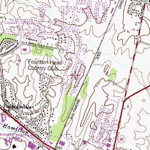 Topographic Map of Fountain Head Heights, MD