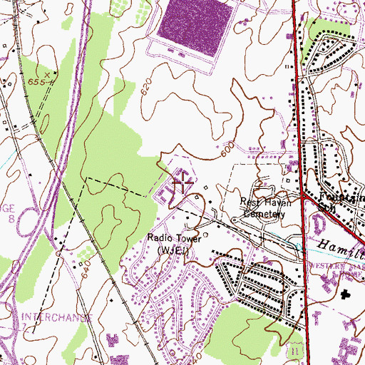 Topographic Map of Hyde Park, MD