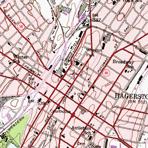 Topographic Map of Kings Apostolic Church of God, MD