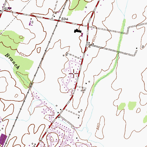 Topographic Map of Lurose Estates, MD