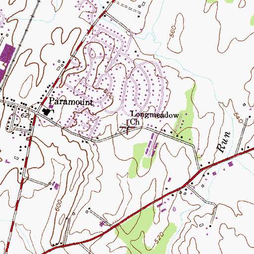 Topographic Map of Longmeadow Cemetery, MD