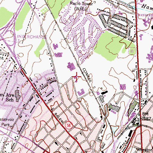 Topographic Map of Marshall Street Education Center, MD