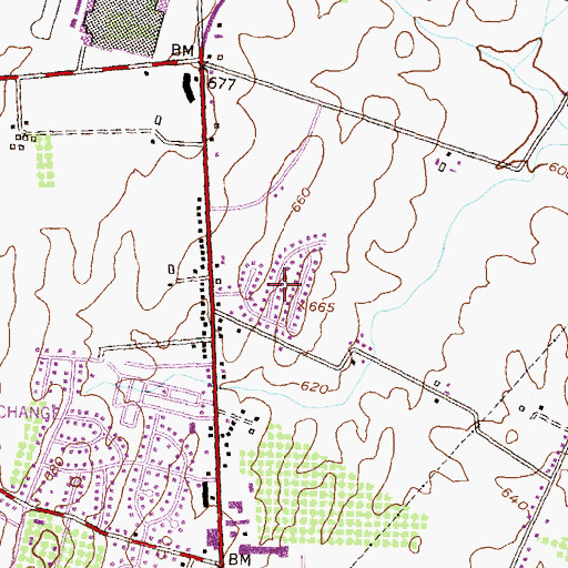 Topographic Map of Northridge Manor, MD