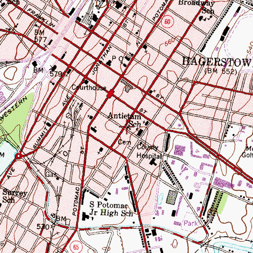 Topographic Map of Otterbein United Brethren Church (historical), MD